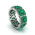 Emerald-Cut Emerald Eternity Wedding Ring - Fatima No. 21