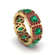 Emerald-Cut Emerald Eternity Wedding Ring - Fatima No. 49 image 1