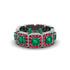 Emerald-Cut Emerald Eternity Wedding Ring - Fatima No. 51