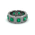 Emerald-Cut Emerald Eternity Wedding Ring - Fatima No. 6