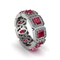 Emerald-Cut Ruby Eternity Wedding Ring - Fatima No. 12 image 1