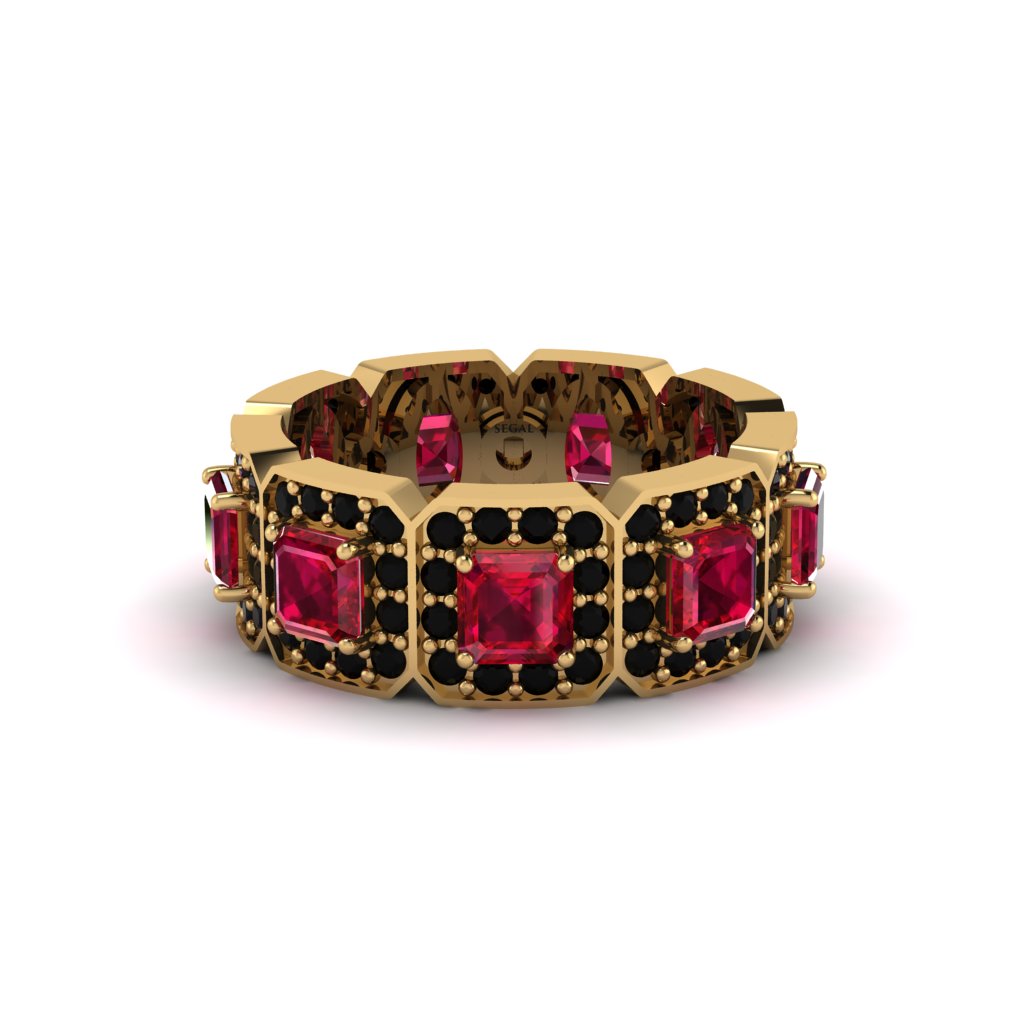 Emerald-Cut Ruby Eternity Wedding Ring - Fatima No. 40