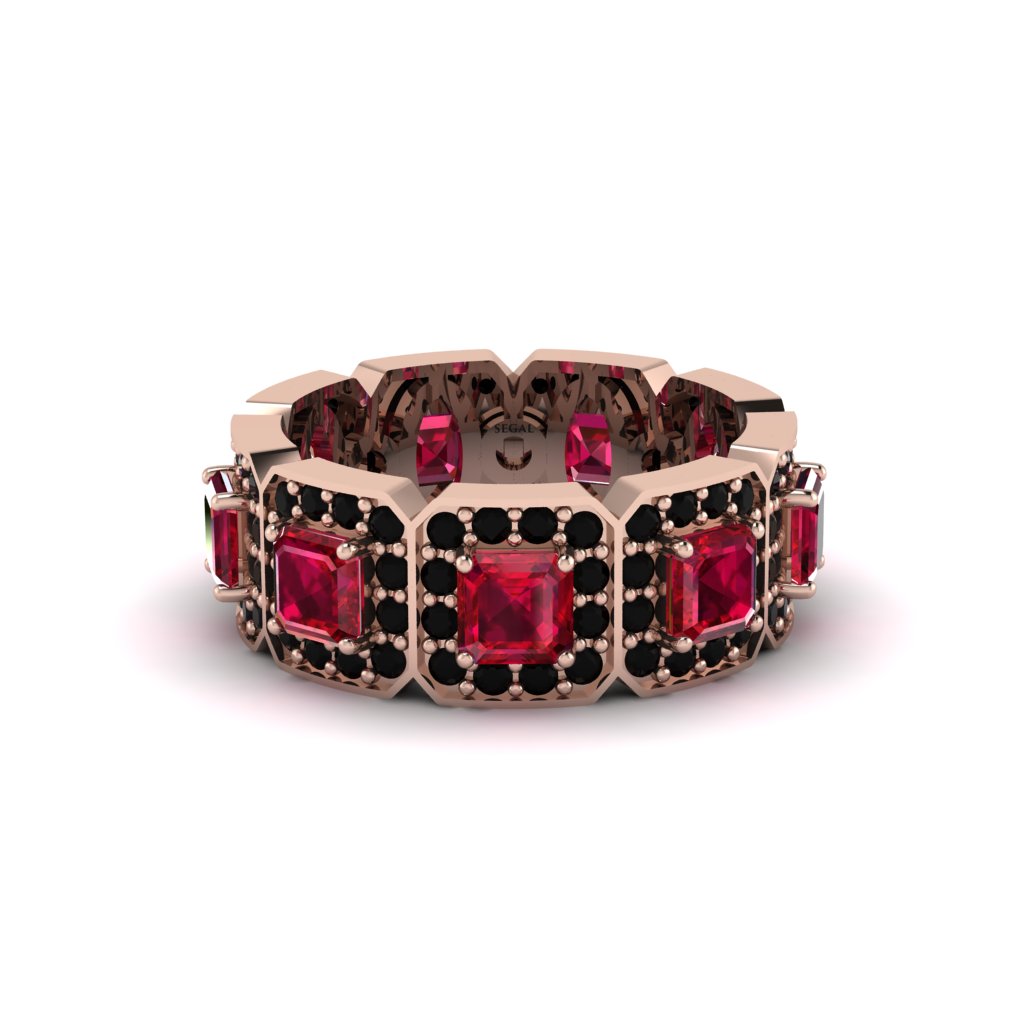 Emerald-Cut Ruby Eternity Wedding Ring - Fatima No. 41