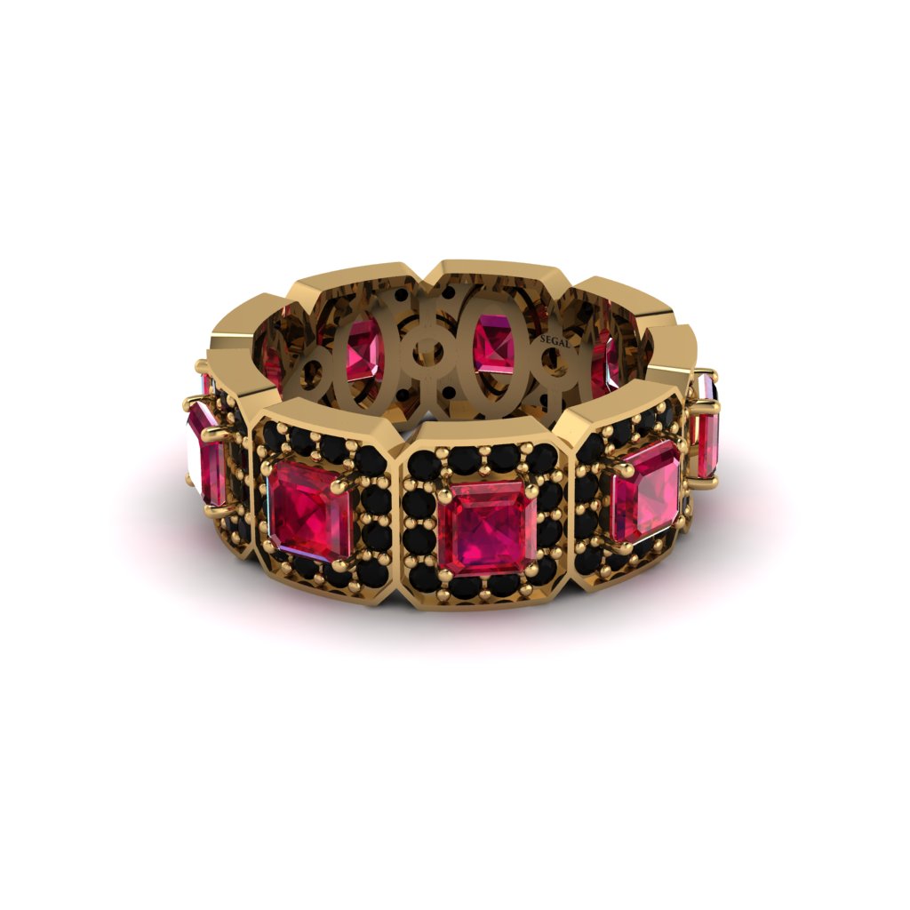 Emerald-Cut Ruby Eternity Wedding Ring - Fatima No. 40