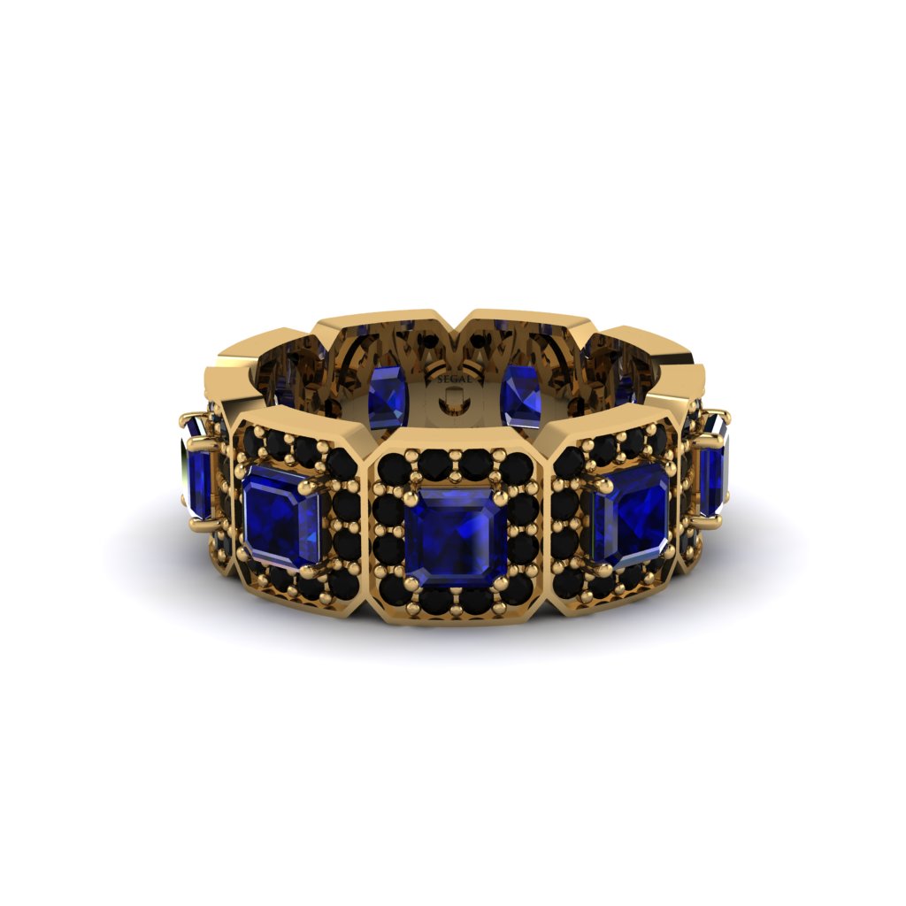Emerald-Cut Sapphire Eternity Wedding Ring - Fatima No. 43