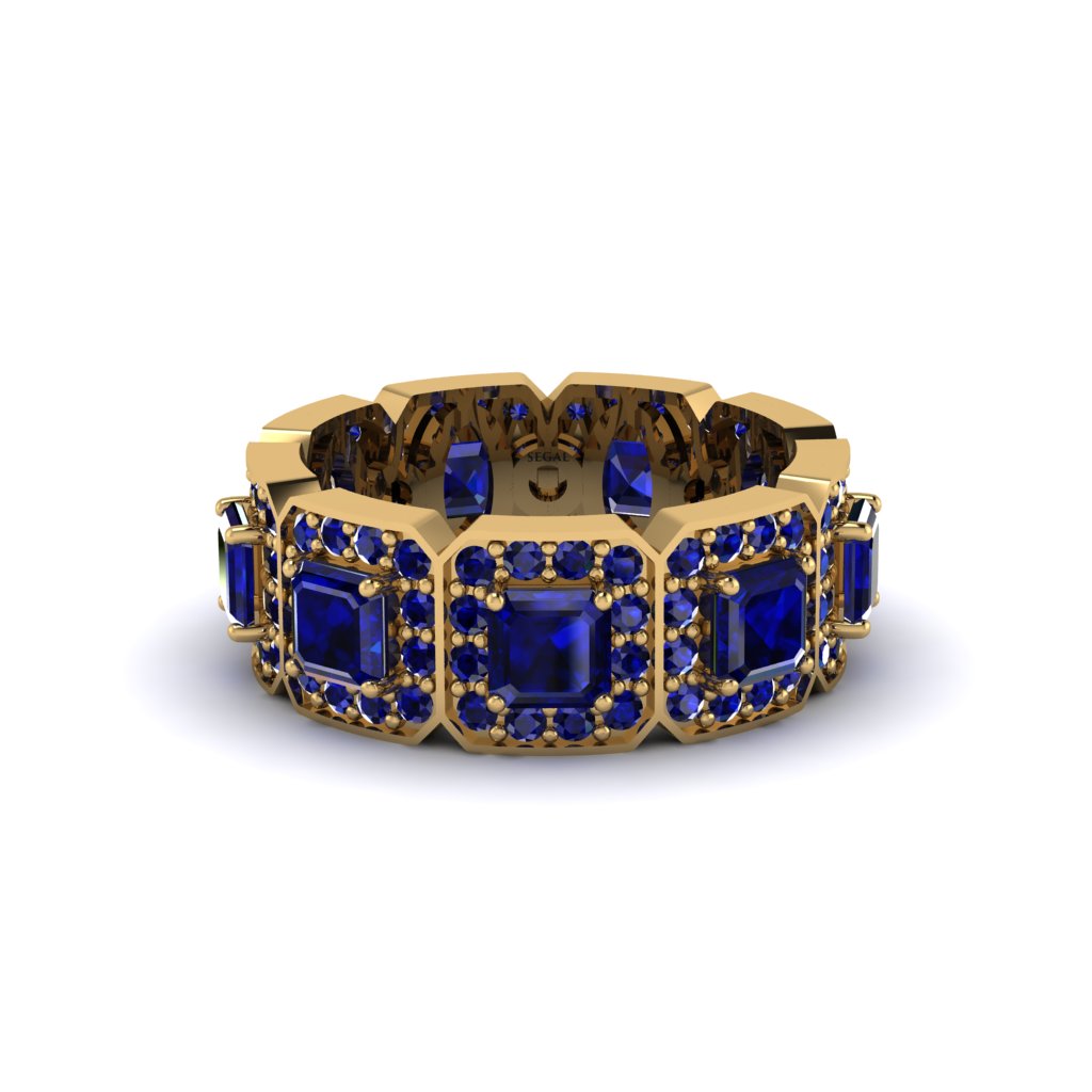 Emerald-Cut Sapphire Eternity Wedding Ring - Fatima No. 73