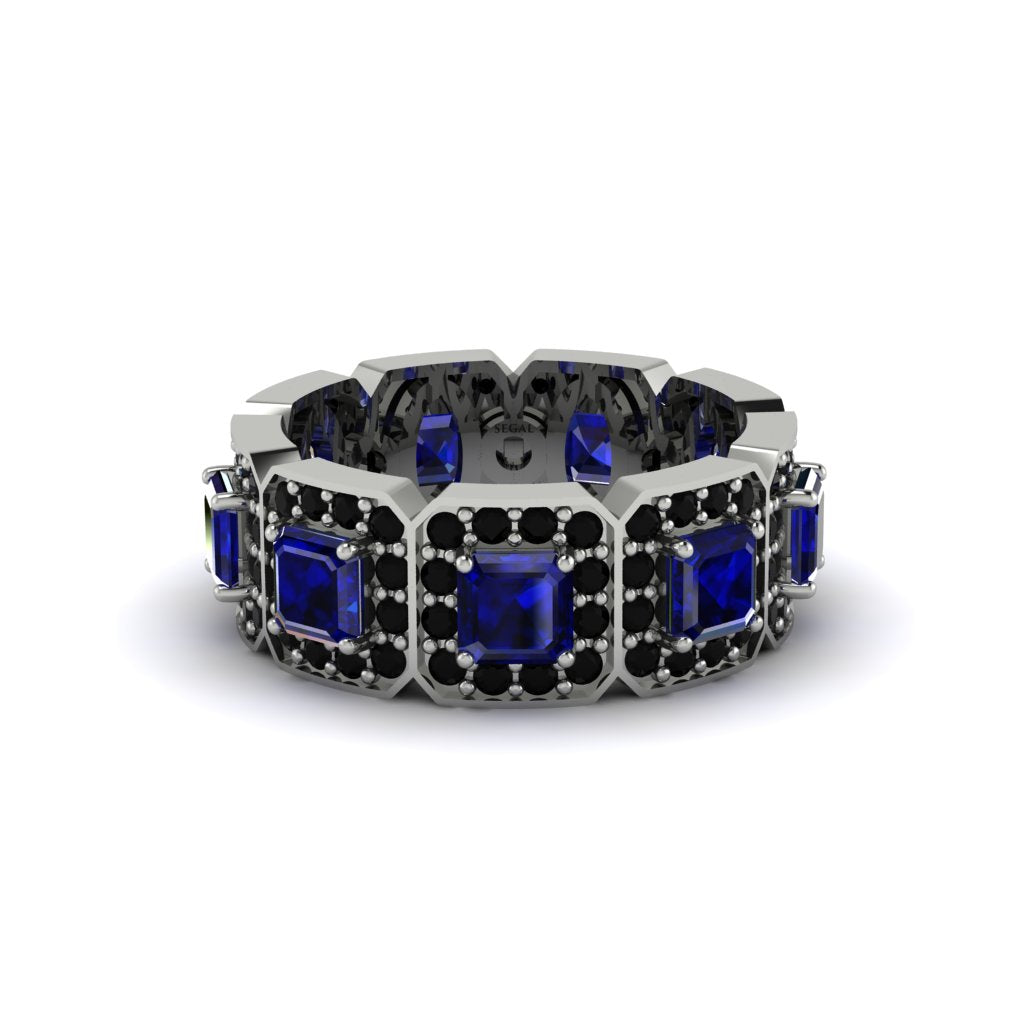Emerald-Cut Sapphire Eternity Wedding Ring - Fatima No. 45