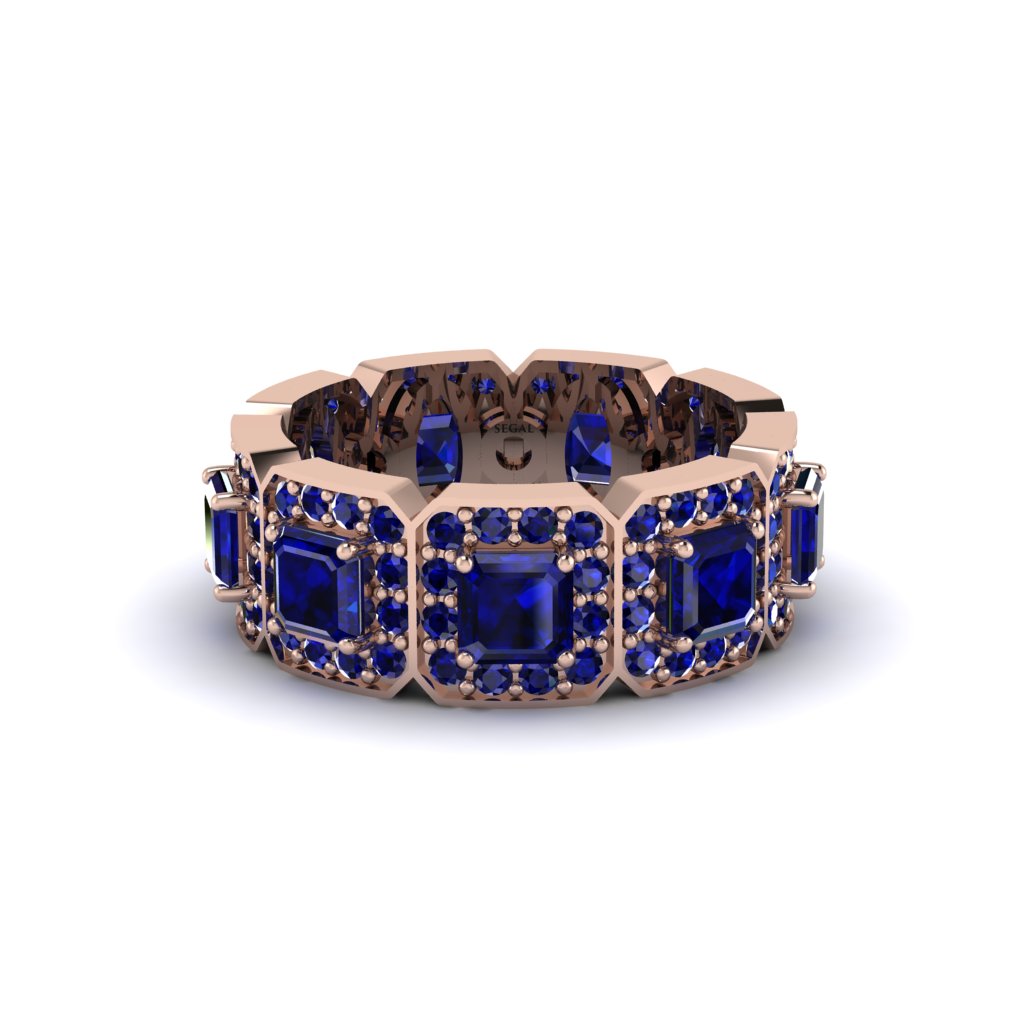 Emerald-Cut Sapphire Eternity Wedding Ring - Fatima No. 74