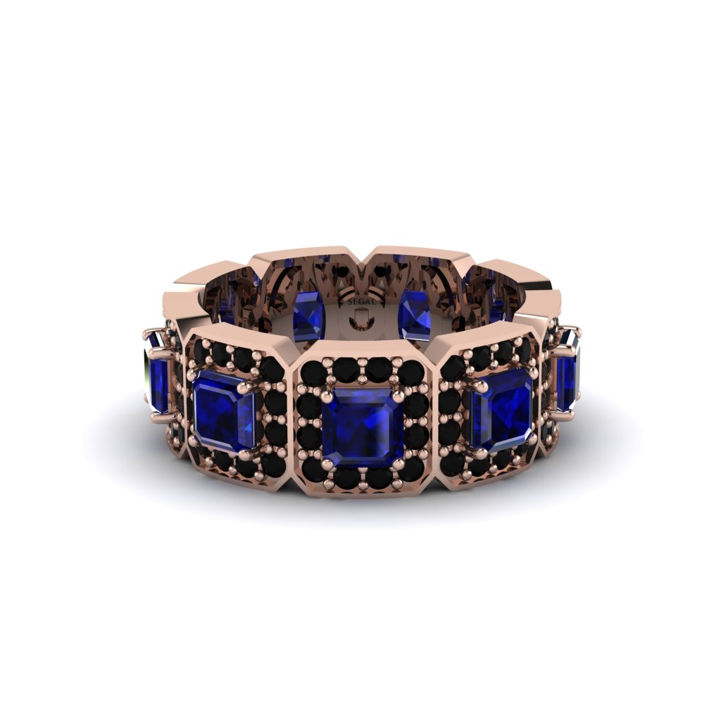 Emerald-Cut Sapphire Eternity Wedding Ring - Fatima No. 44
