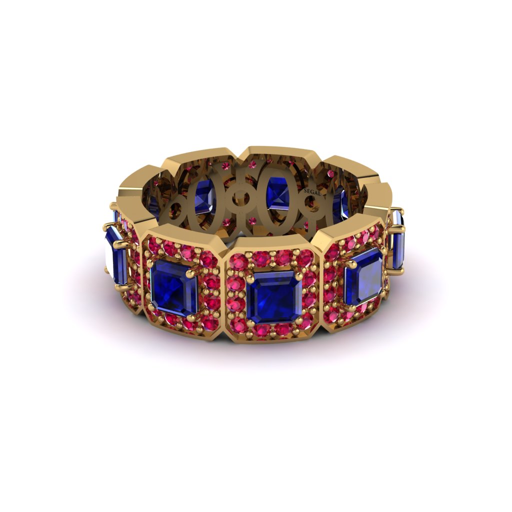 Emerald-Cut Sapphire Eternity Wedding Ring - Fatima No. 58