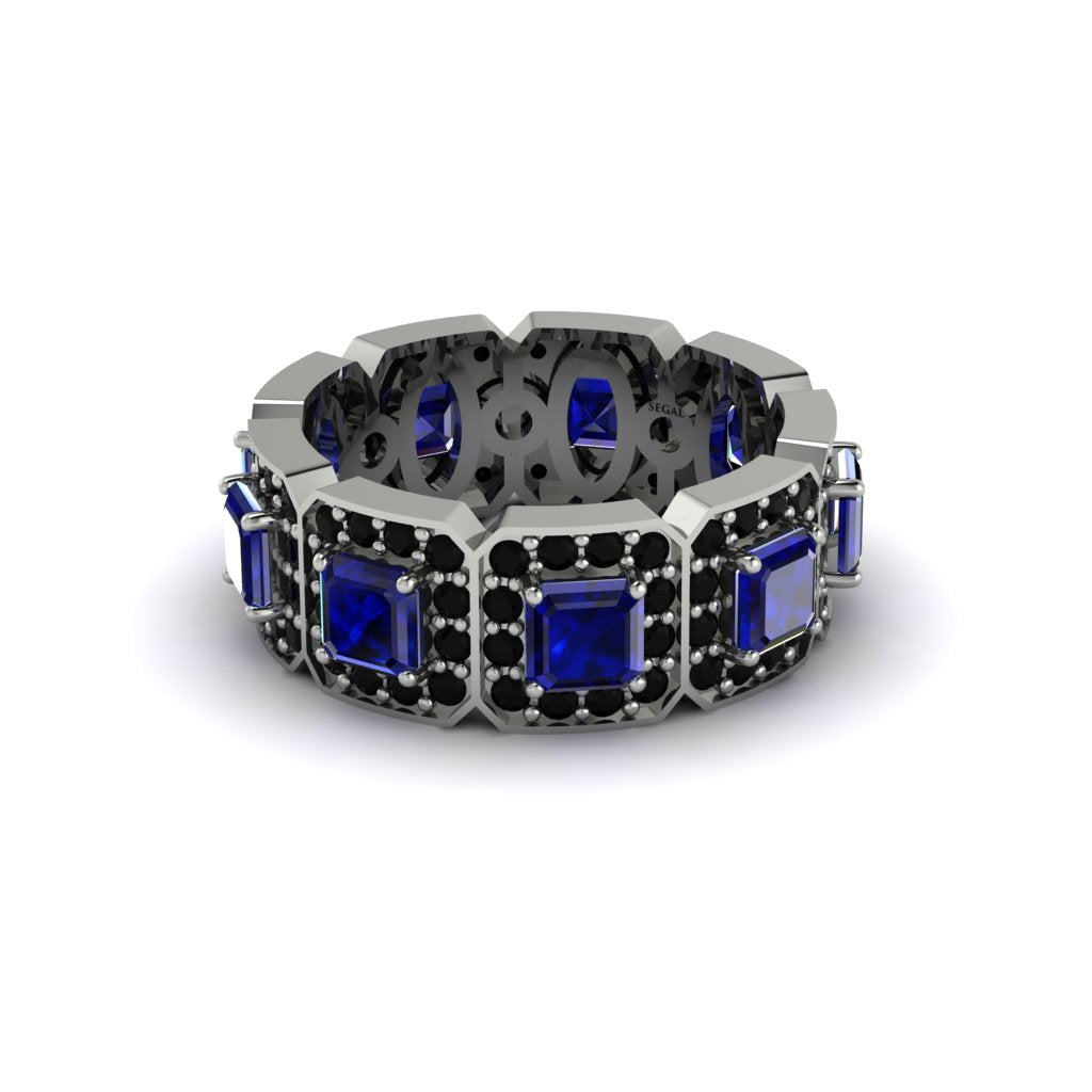 Emerald-Cut Sapphire Eternity Wedding Ring - Fatima No. 45