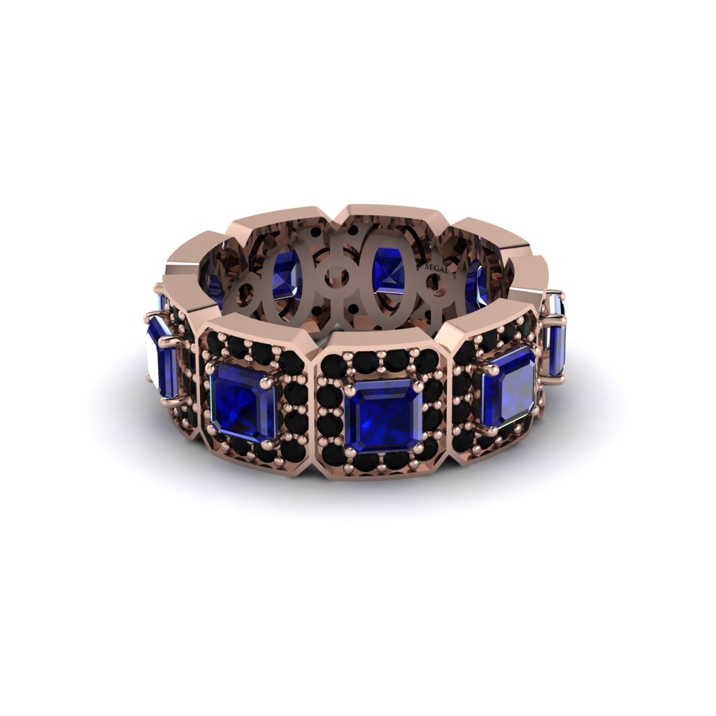 Emerald-Cut Sapphire Eternity Wedding Ring - Fatima No. 44