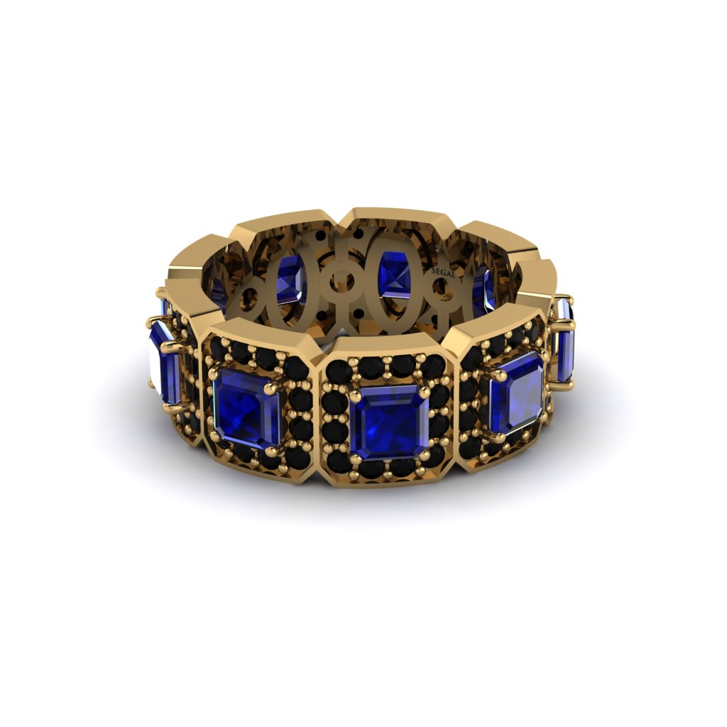 Emerald-Cut Sapphire Eternity Wedding Ring - Fatima No. 43