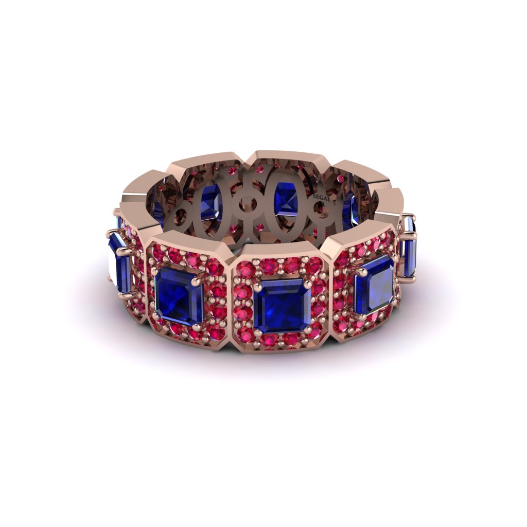 Emerald-Cut Sapphire Eternity Wedding Ring - Fatima No. 59