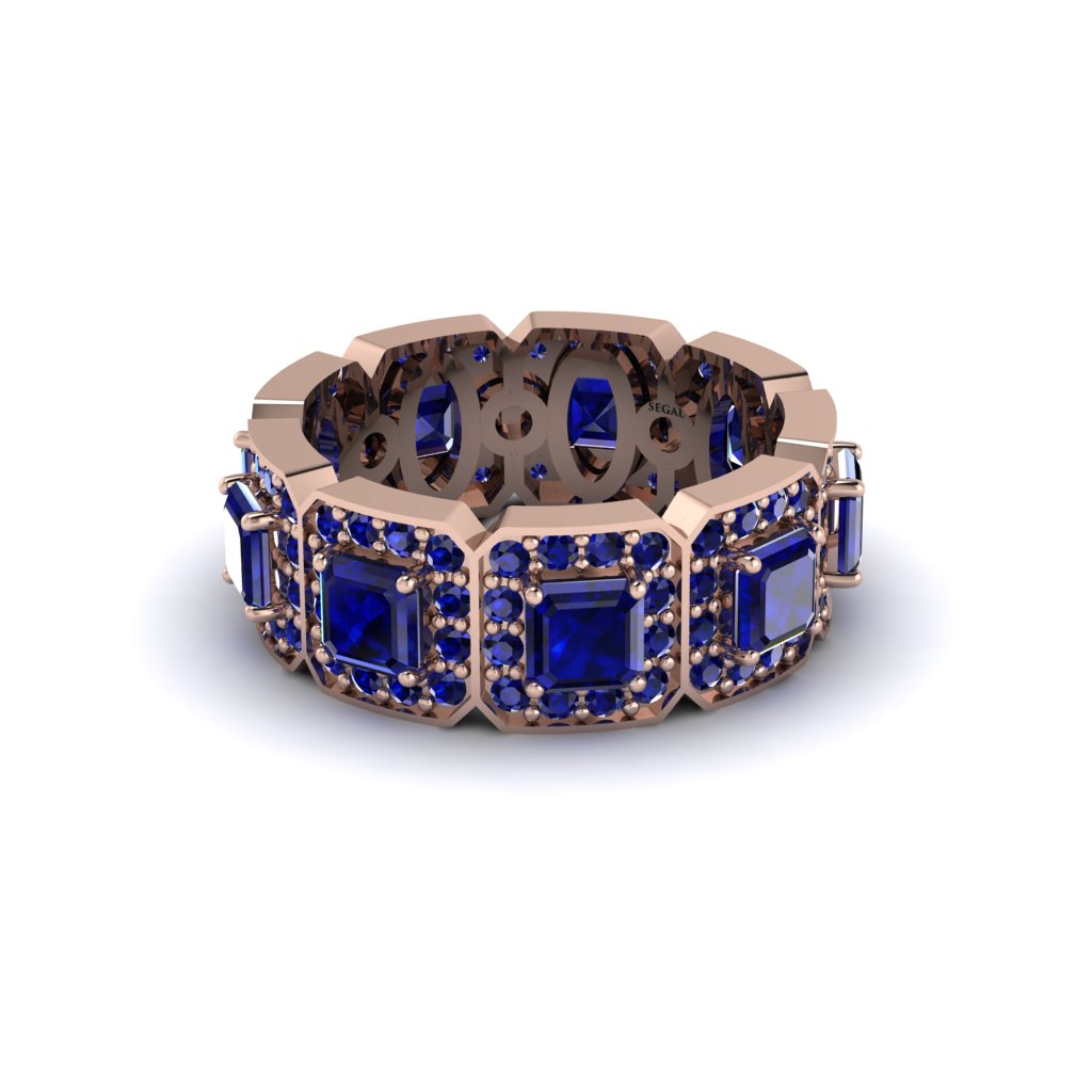 Emerald-Cut Sapphire Eternity Wedding Ring - Fatima No. 74