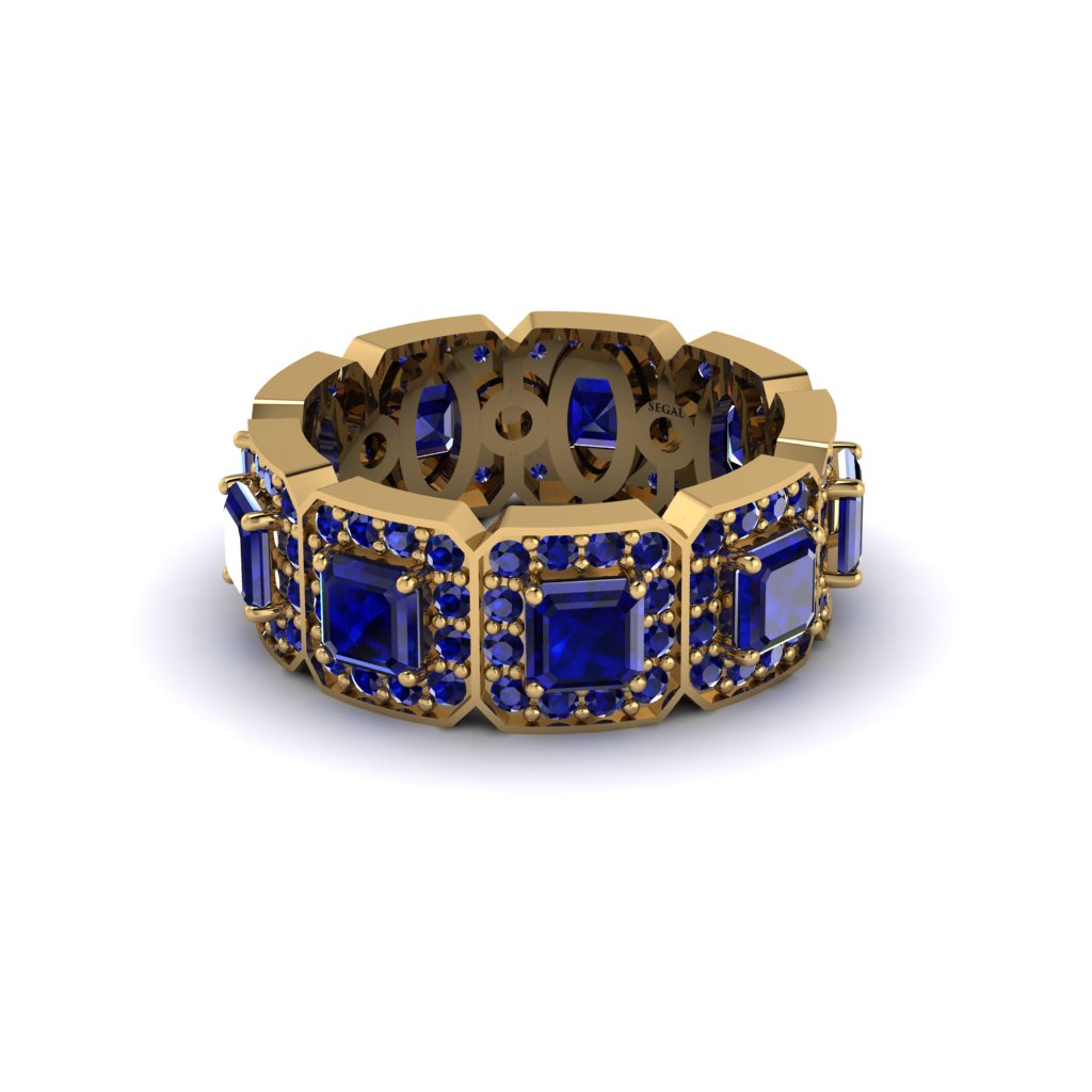 Emerald-Cut Sapphire Eternity Wedding Ring - Fatima No. 73