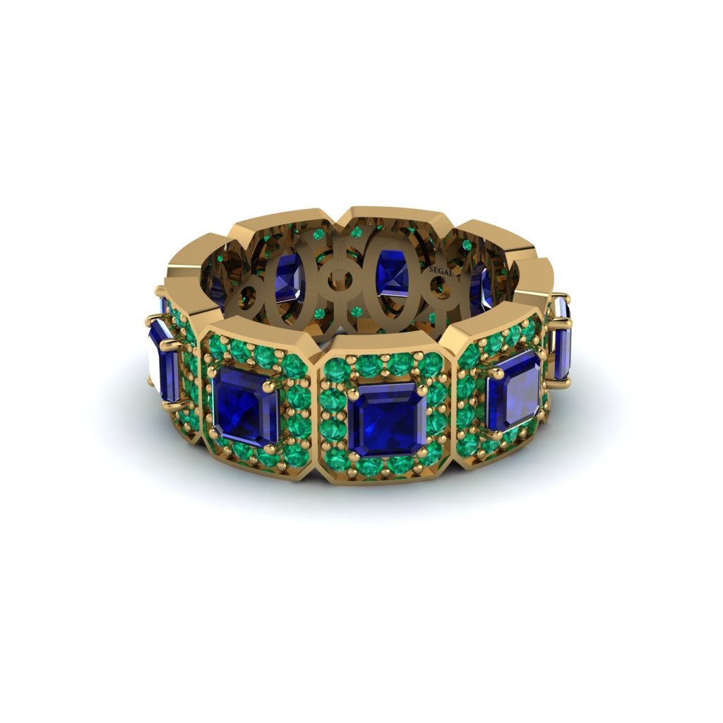 Emerald-Cut Sapphire Eternity Wedding Ring - Fatima No. 28