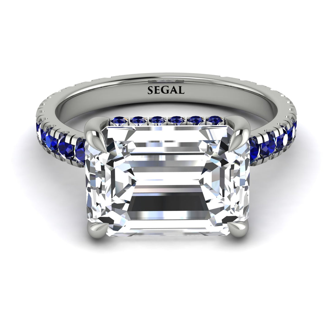 Emerald-Cut Diamond Pavé Engagement Ring - Daphne No. 63