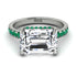 Emerald-Cut Diamond Pavé Engagement Ring - Daphne No. 18