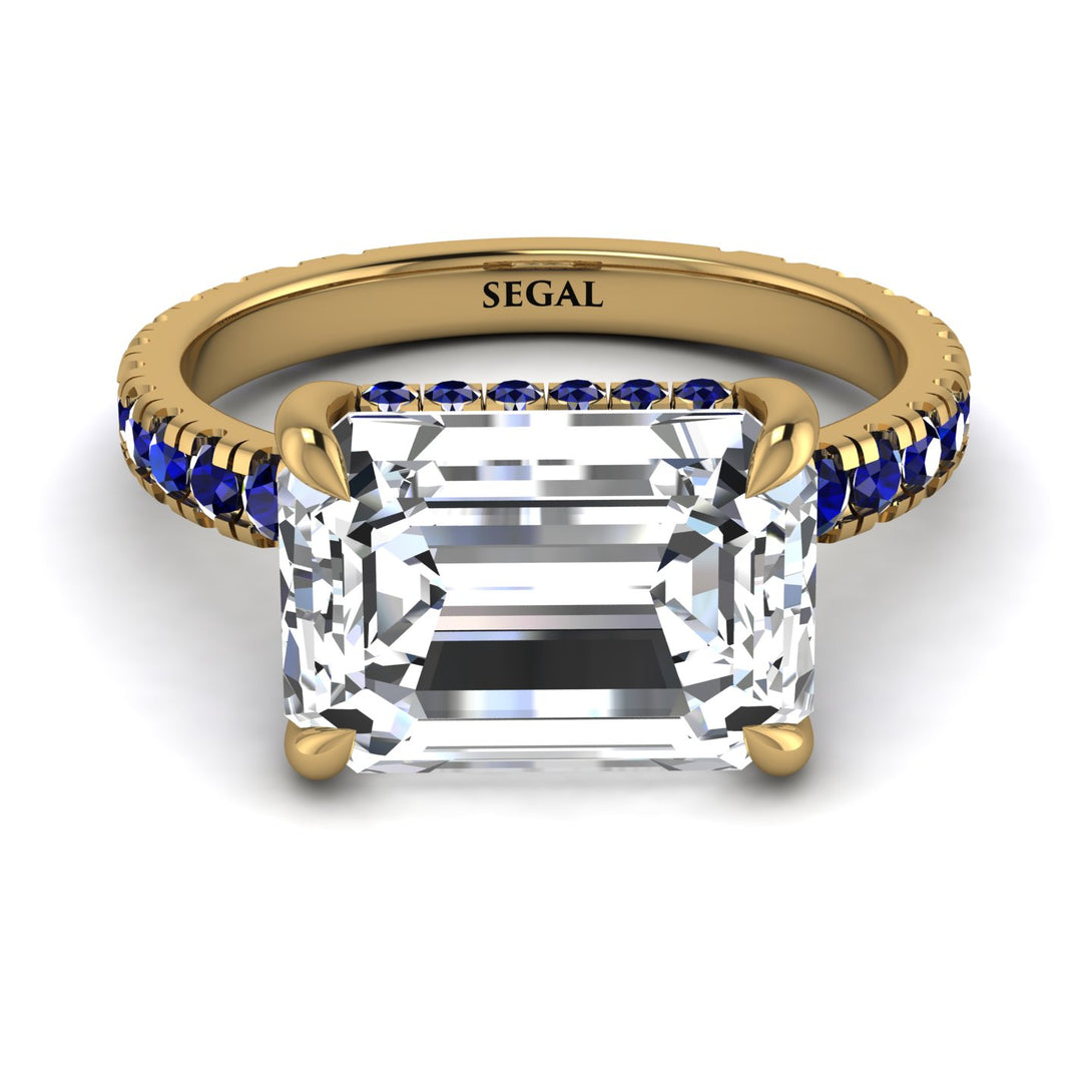 Emerald-Cut Diamond Pavé Engagement Ring - Daphne No. 61