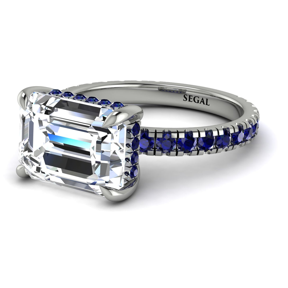 Emerald-Cut Diamond Pavé Engagement Ring - Daphne No. 63