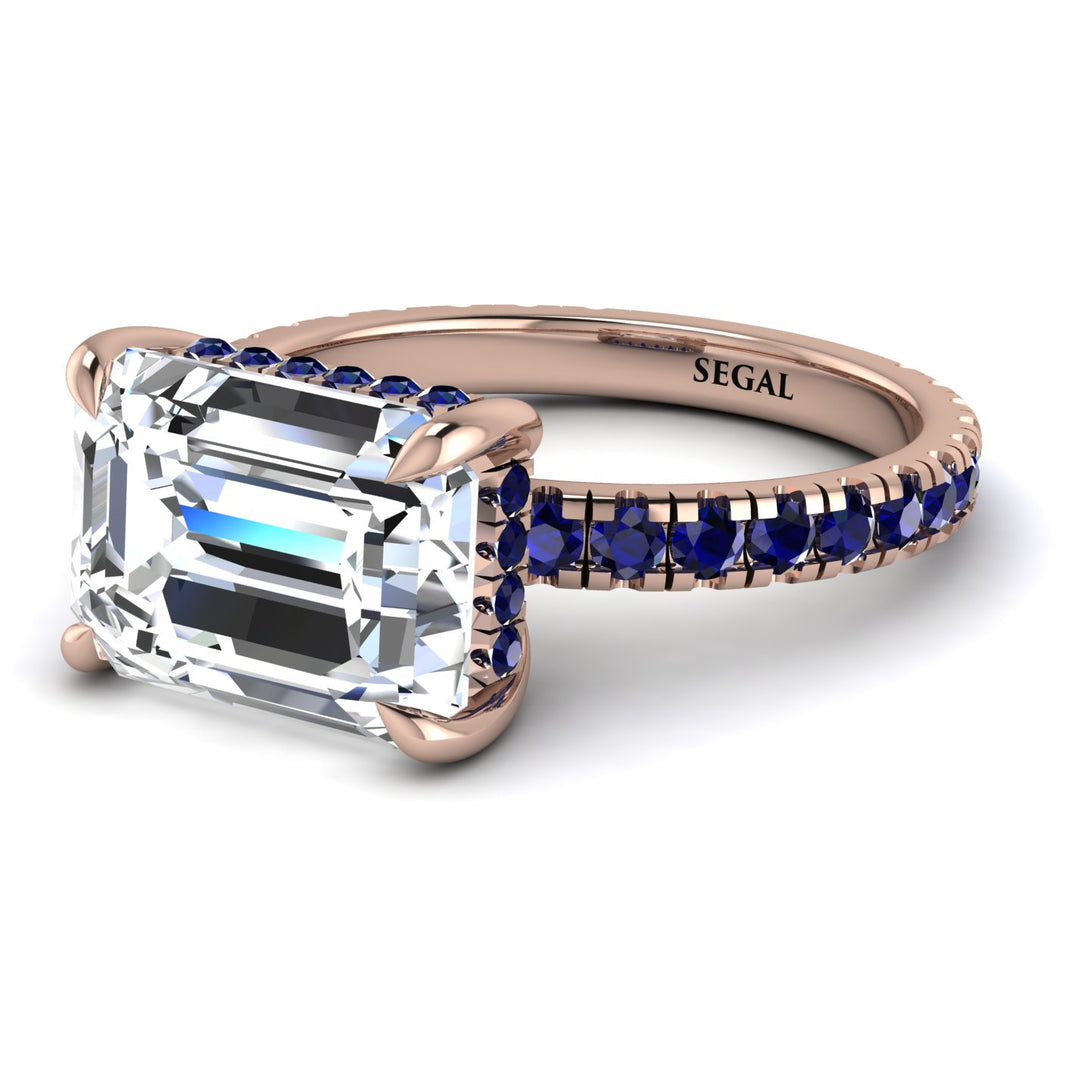 Emerald-Cut Diamond Pavé Engagement Ring - Daphne No. 62