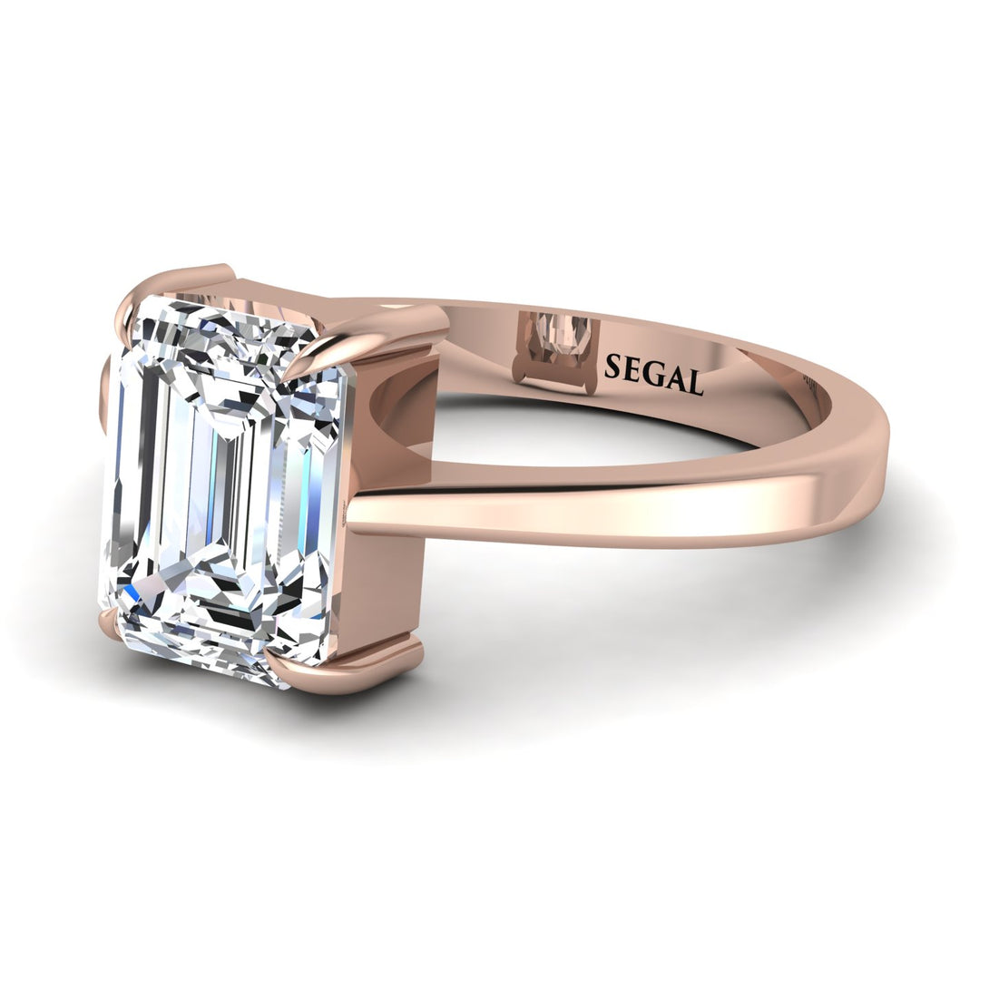 Emerald Cut Diamond Solitaire Engagement Ring - Lana No. 2