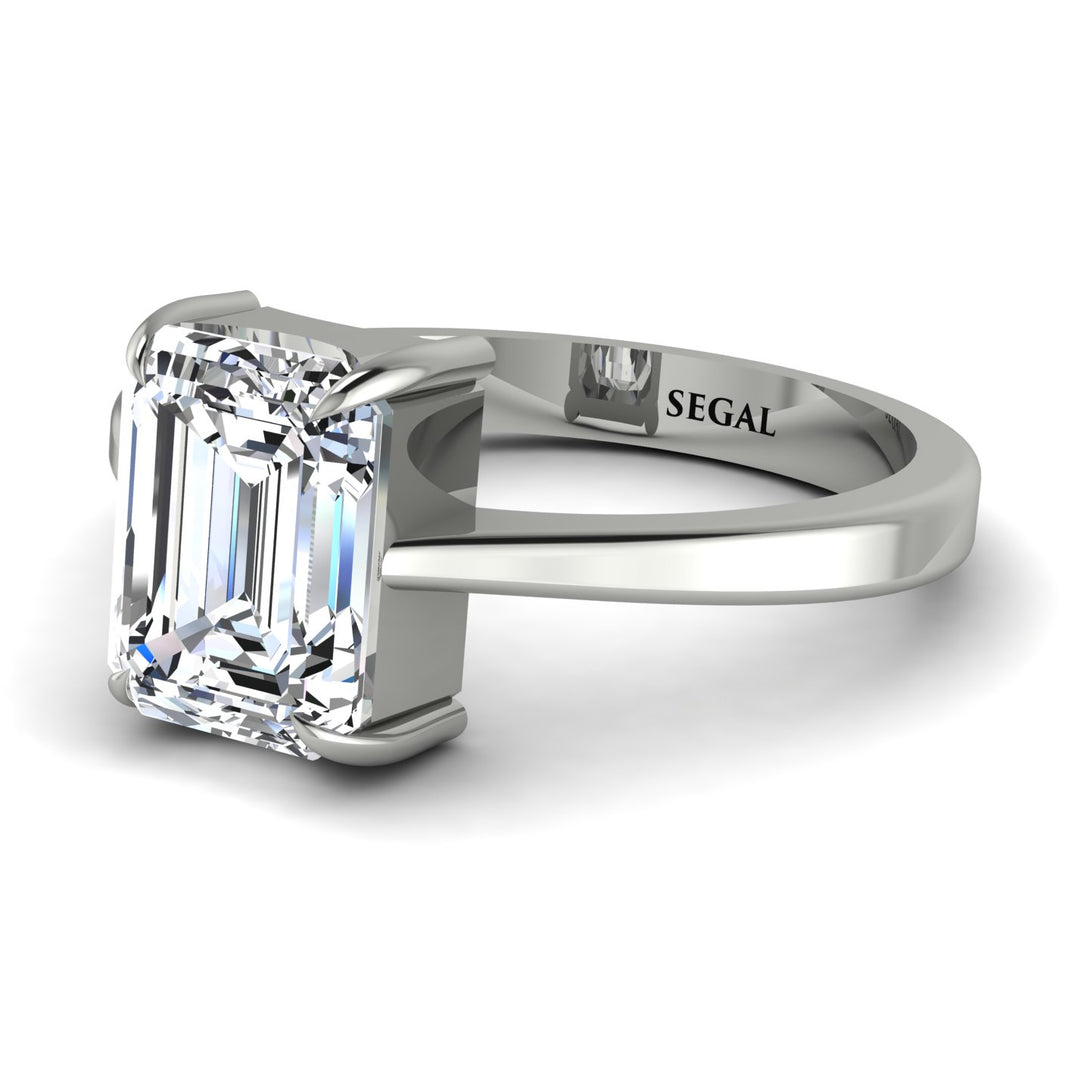 Emerald Cut Diamond Solitaire Engagement Ring - Lana No. 3