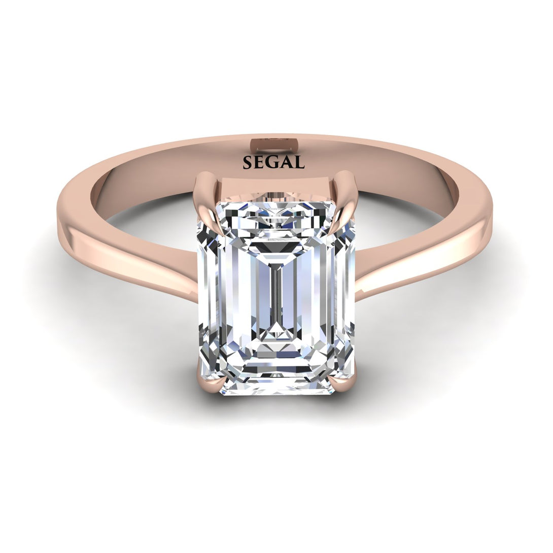 Emerald Cut Diamond Solitaire Engagement Ring - Lana No. 2