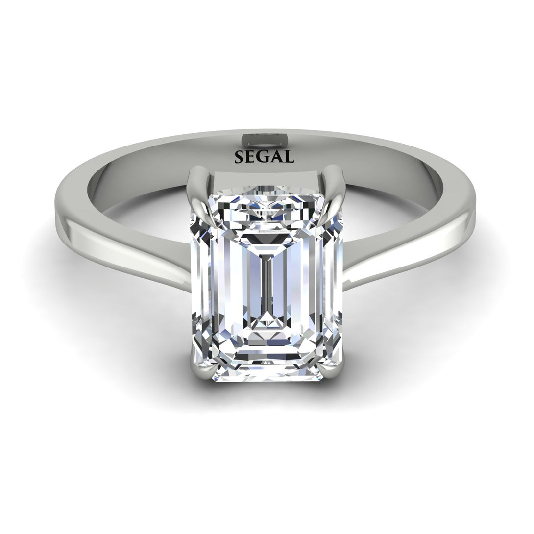 Emerald Cut Diamond Solitaire Engagement Ring - Lana No. 3