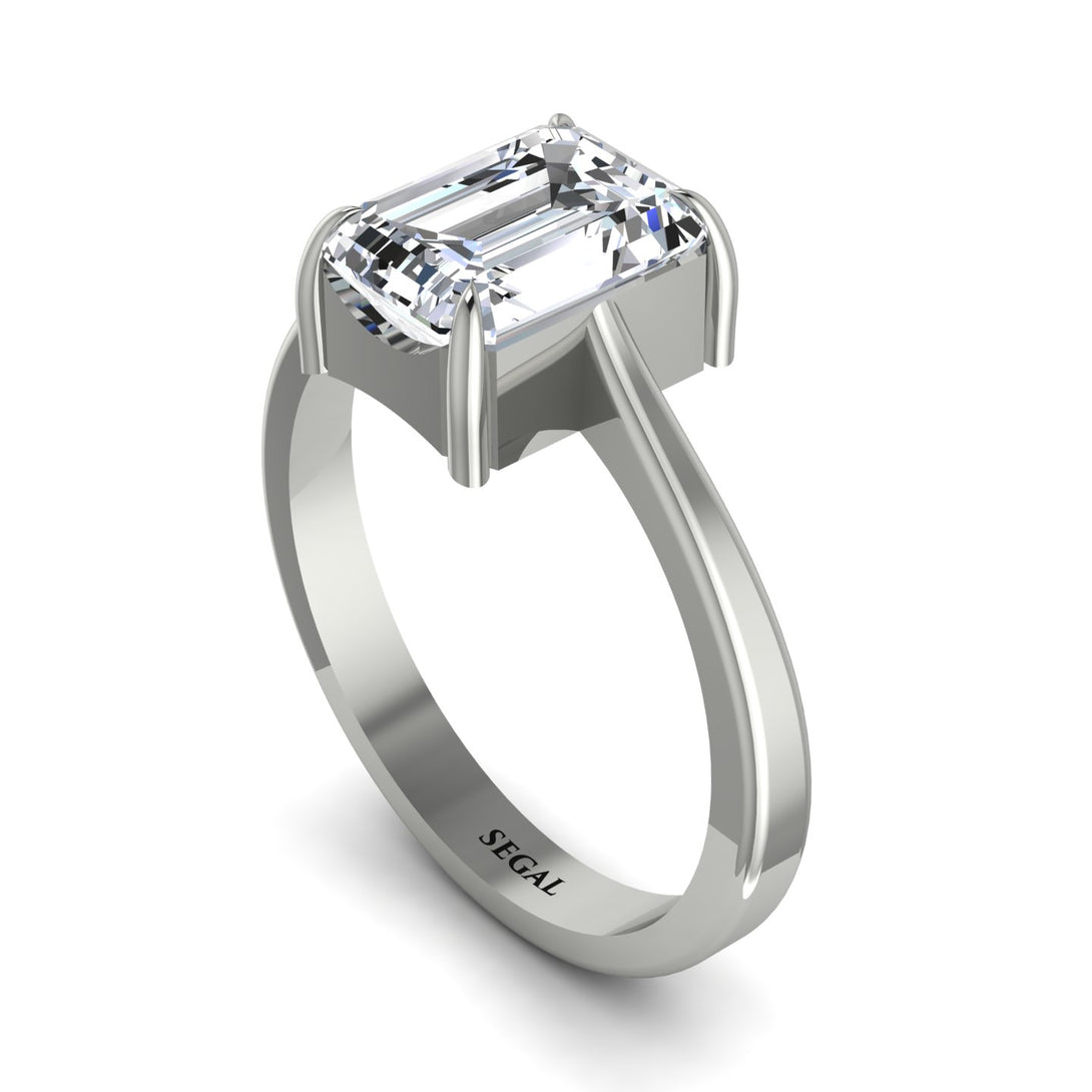 Emerald Cut Diamond Solitaire Engagement Ring - Lana No. 3