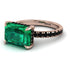 Emerald-Cut Emerald Pavé Engagement Ring - Daphne No. 35