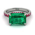 Emerald-Cut Emerald Pavé Engagement Ring - Daphne No. 51 image 3