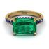 Emerald-Cut Emerald Pavé Engagement Ring - Daphne No. 64