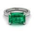 Emerald-Cut Emerald Pavé Engagement Ring - Daphne No. 6 image 3