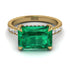 Emerald-Cut Emerald Pavé Engagement Ring - Daphne No. 4