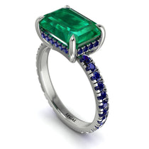 Emerald-Cut Emerald Pavé Engagement Ring - Daphne No. 66 image 1