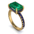 Emerald-Cut Emerald Pavé Engagement Ring - Daphne No. 64