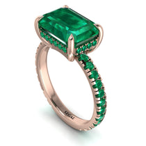 Emerald-Cut Emerald Pavé Engagement Ring - Daphne No. 20 image 1