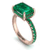 Emerald-Cut Emerald Pavé Engagement Ring - Daphne No. 20