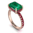 Emerald-Cut Emerald Pavé Engagement Ring - Daphne No. 50