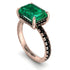 Emerald-Cut Emerald Pavé Engagement Ring - Daphne No. 35