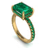 Emerald-Cut Emerald Pavé Engagement Ring - Daphne No. 19