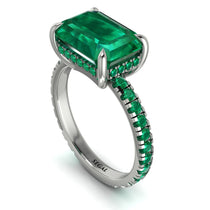 Emerald-Cut Emerald Pavé Engagement Ring - Daphne No. 21 image 1