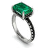 Emerald-Cut Emerald Pavé Engagement Ring - Daphne No. 36