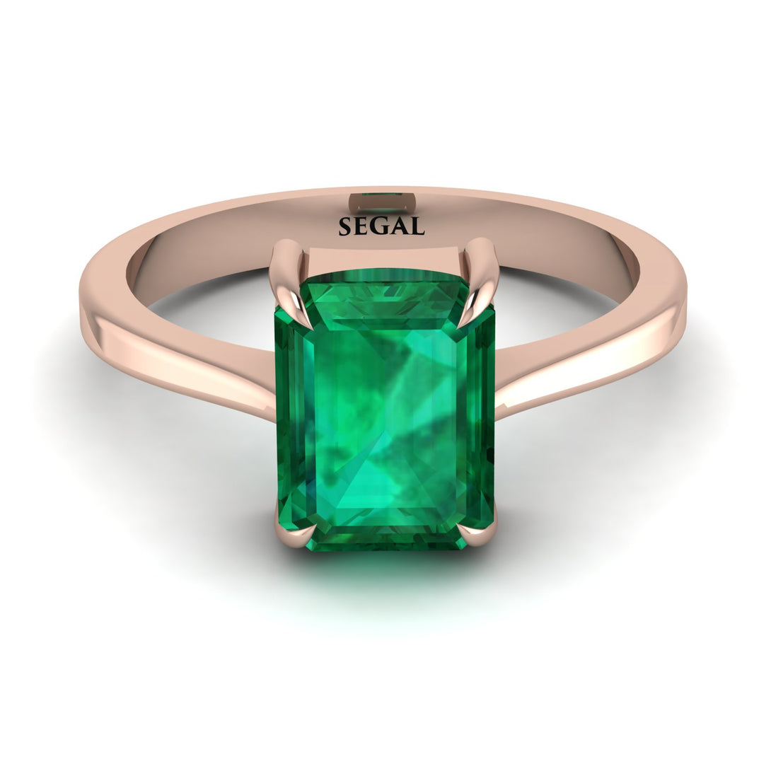 Emerald Cut Emerald Solitaire Engagement Ring - Lana No. 5