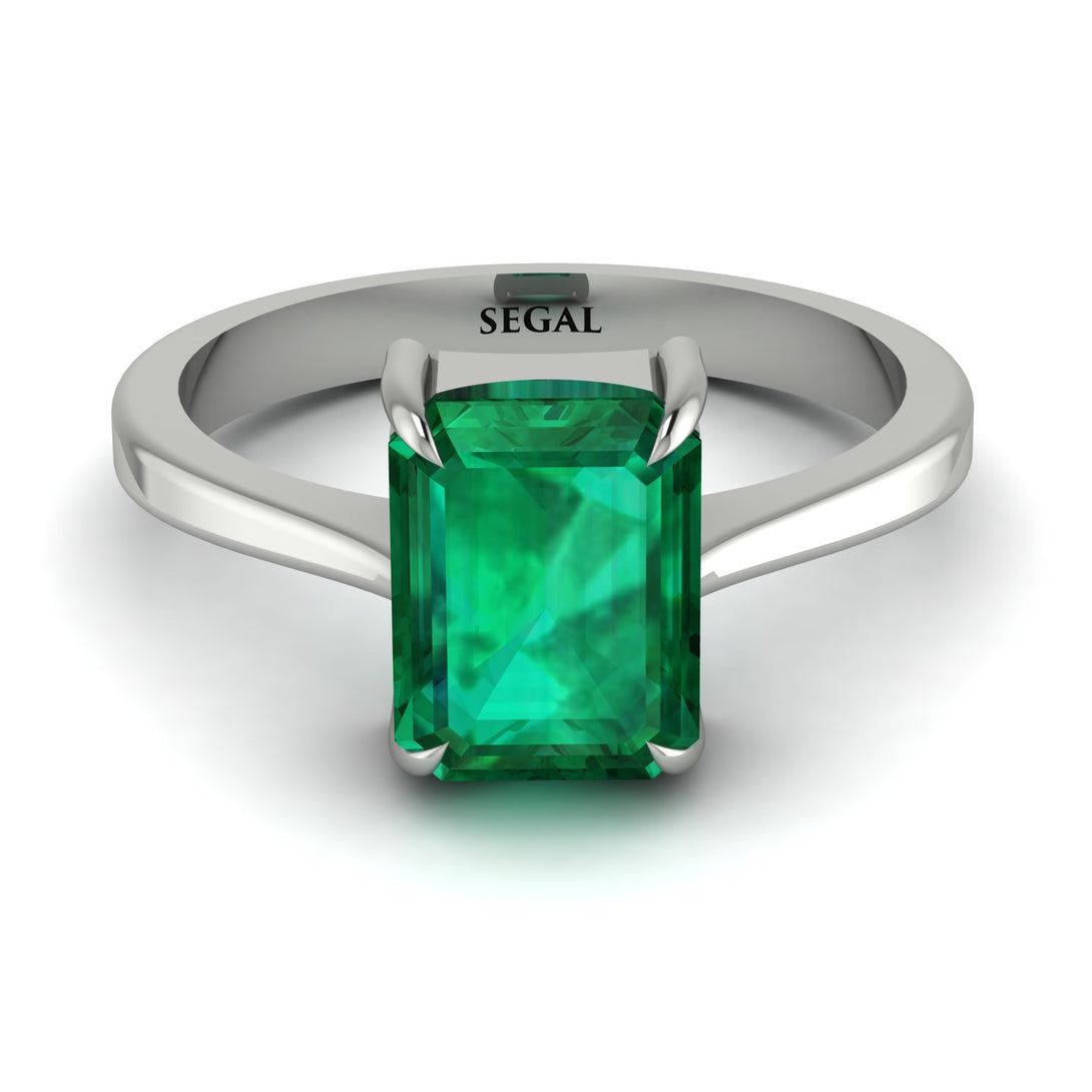 Emerald Cut Emerald Solitaire Engagement Ring - Lana No. 6