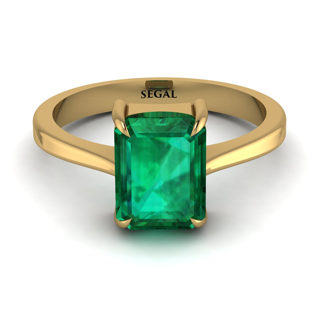 Emerald Cut Emerald Solitaire Engagement Ring - Lana No. 4