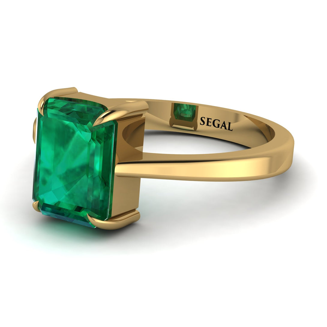 Emerald Cut Emerald Solitaire Engagement Ring - Lana No. 4