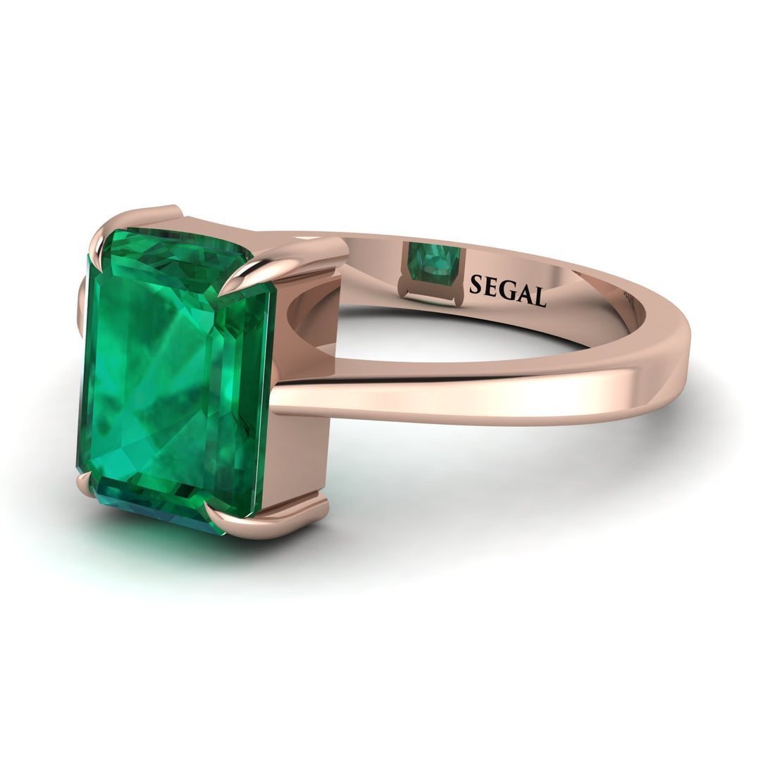 Emerald Cut Emerald Solitaire Engagement Ring - Lana No. 5